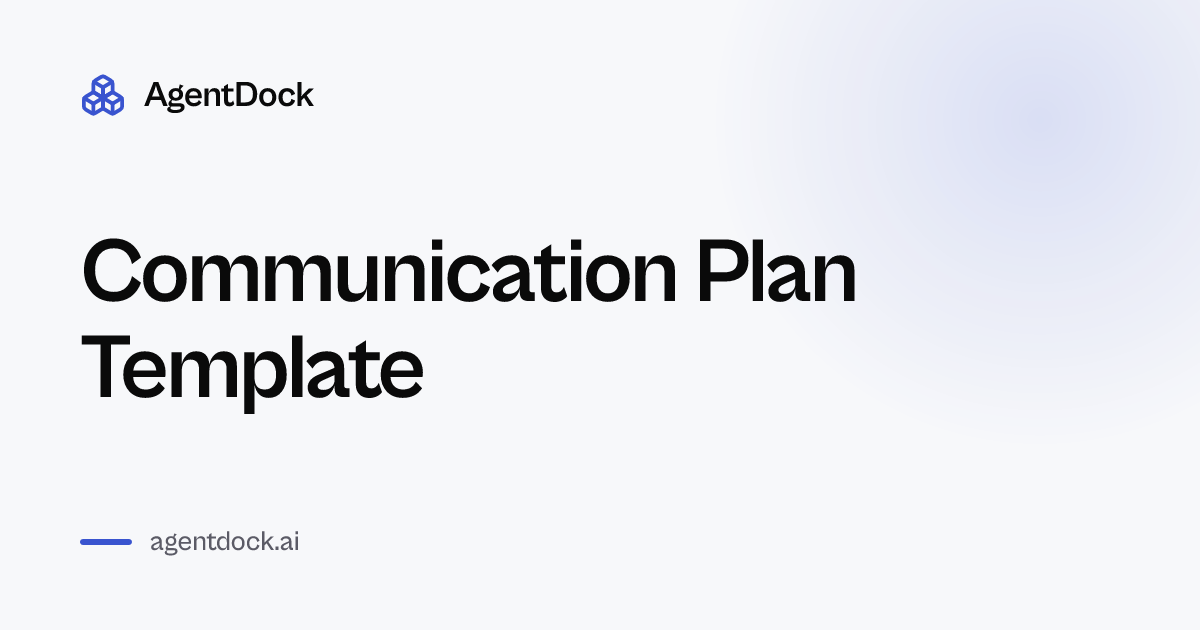 Free Communication Plan Template - AgentDock