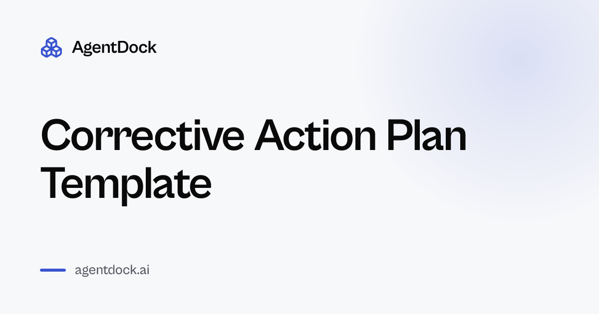Free Corrective Action Plan Template - AgentDock