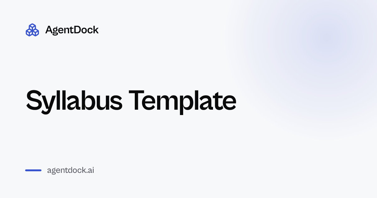 Free Syllabus Template - AgentDock