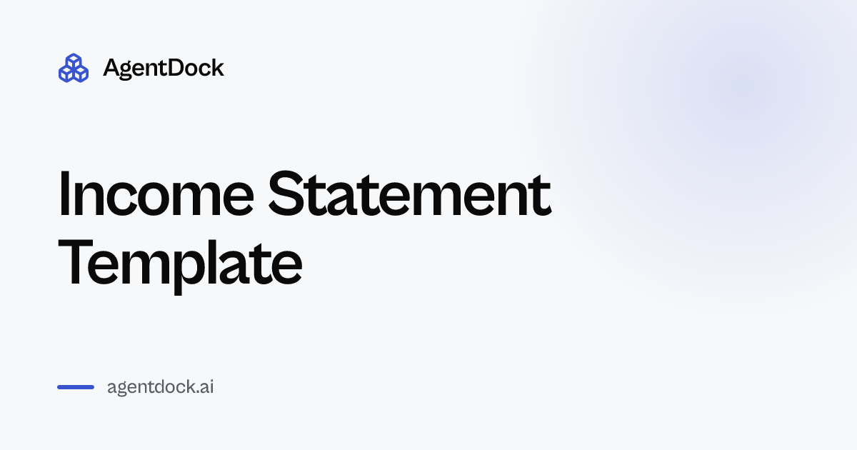 Free Income Statement Template - AgentDock