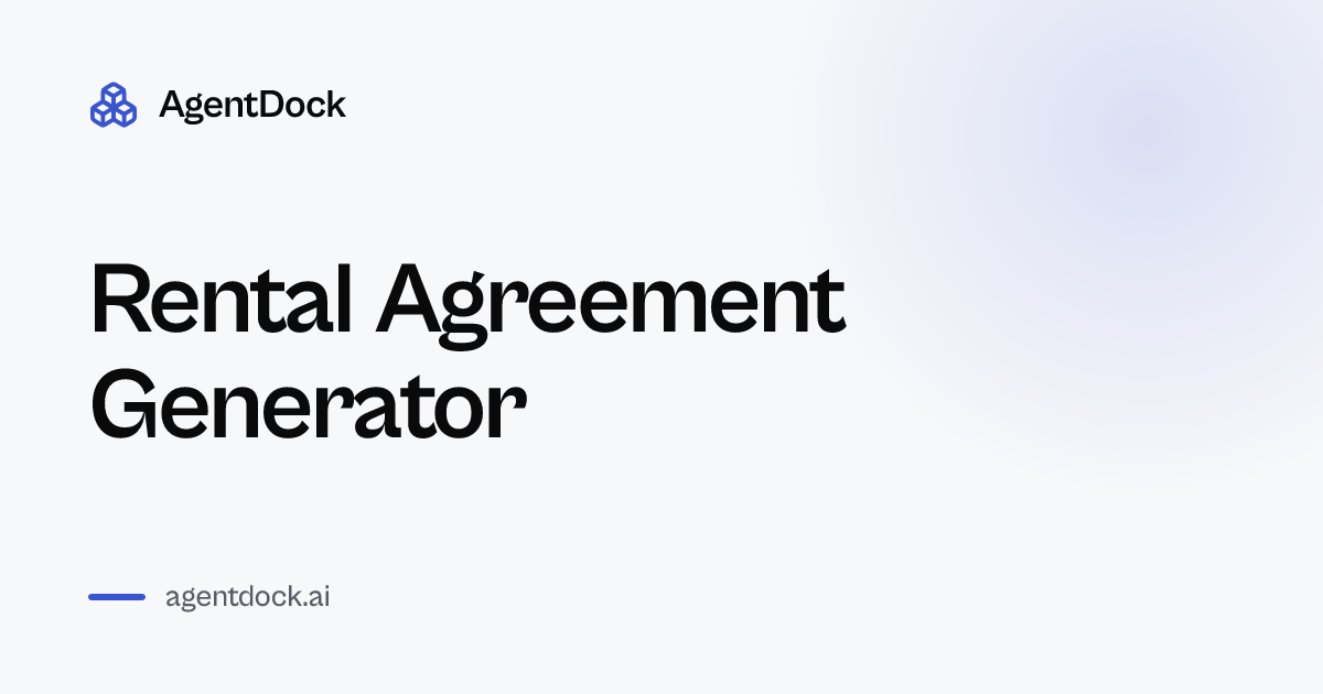 Free Rental Agreement Generator - AgentDock