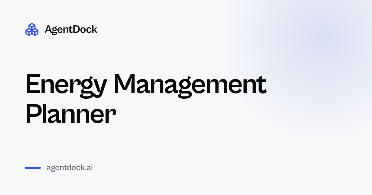 Free Energy Management Planner - AgentDock