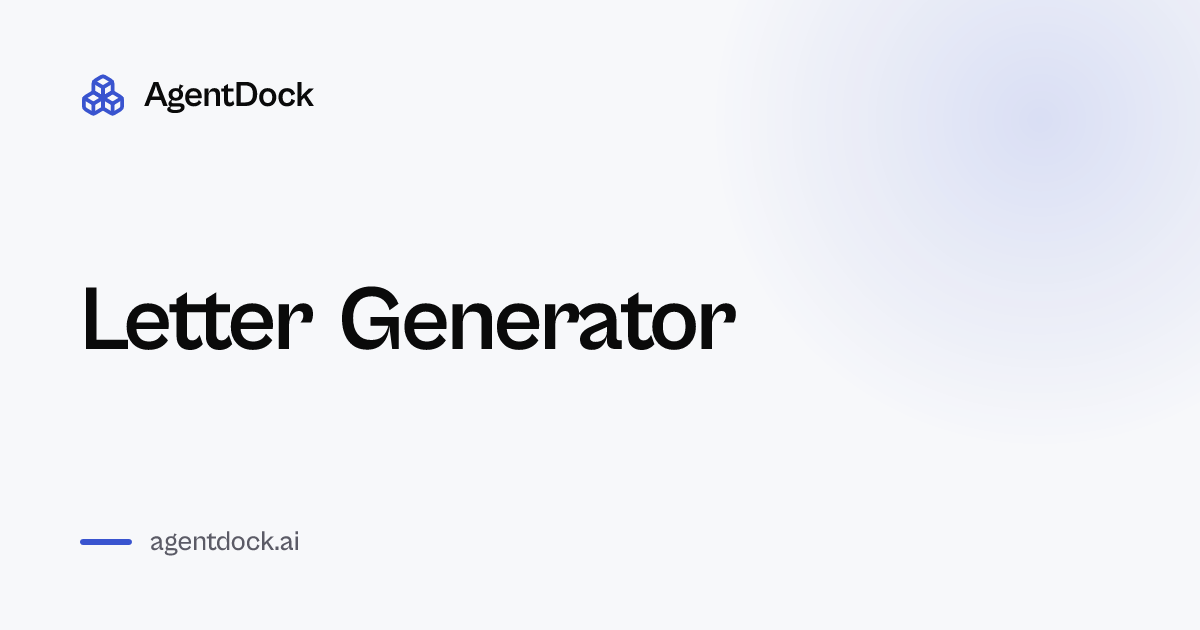 Free Letter Generator - AgentDock